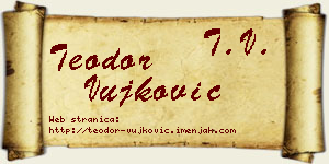 Teodor Vujković vizit kartica